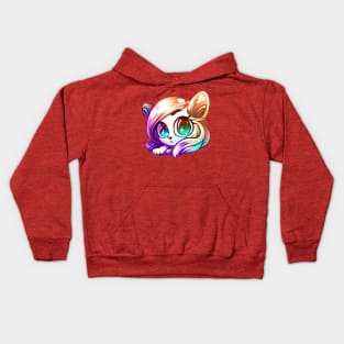 Cat girl with beautiful hair Kids Hoodie